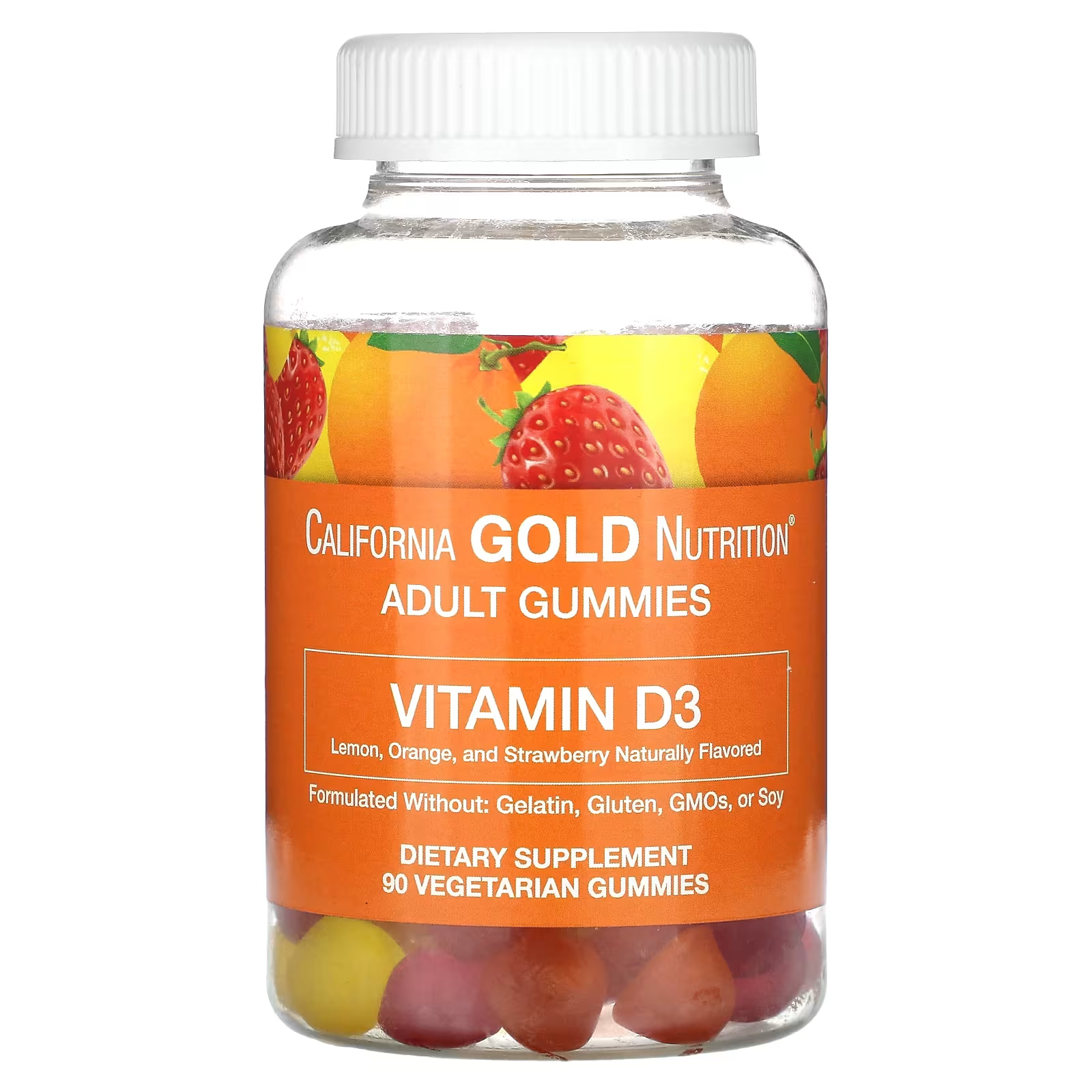 California Gold Nutrition, жевательные конфеты с витамином D3, со вкусом лимона, апельсина и клубники, 2000 МЕ, 90 жевательных конфет (1000 МЕ на одну жевательную конфету) emergen c kidz ежедневная поддержка иммунитета berry bash 250 мг 44 жевательные таблетки
