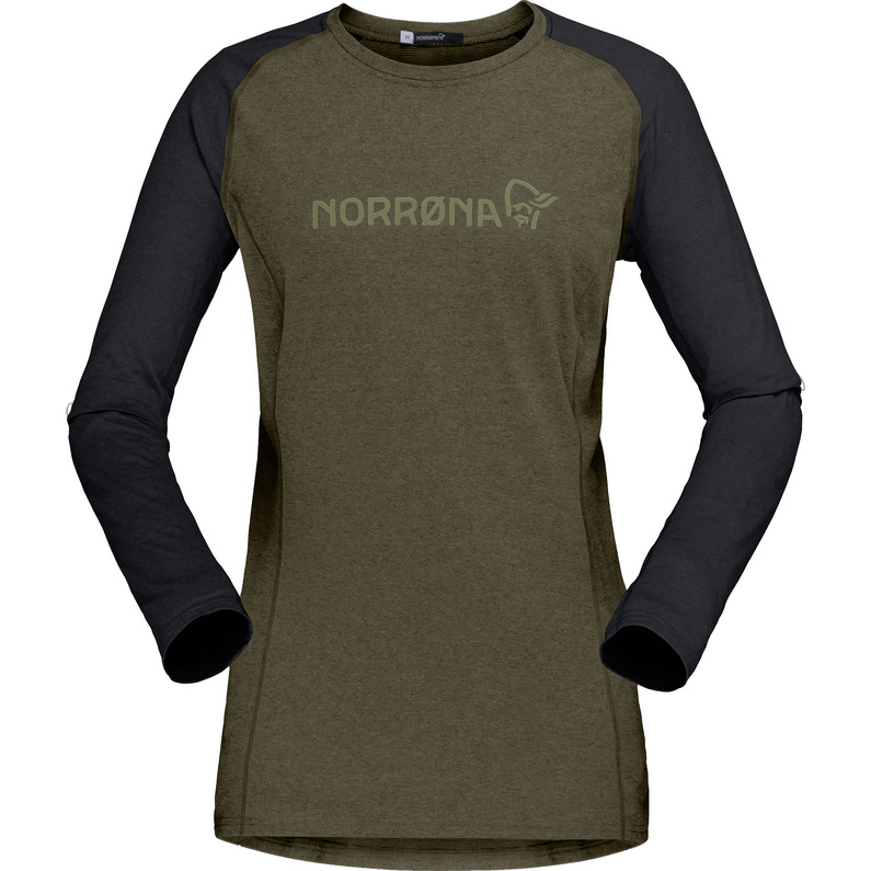 Женская легкая рубашка Fjora Equalizer с длинными рукавами Norrona, оливковый майка для езды на мотоцикле и велосипеде рубашка для езды на горном велосипеде