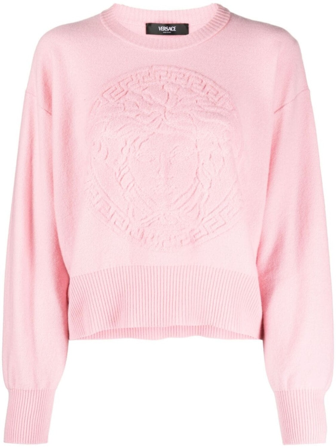 

Versace джемпер из смеси шерсти и кашемира с декором Medusa, розовый