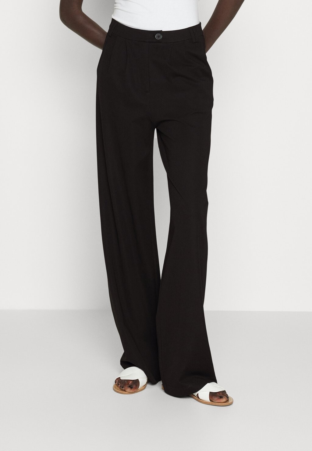 

Брюки Even&Odd, черный Business Casual Wide Legs With Front Pleats, черный