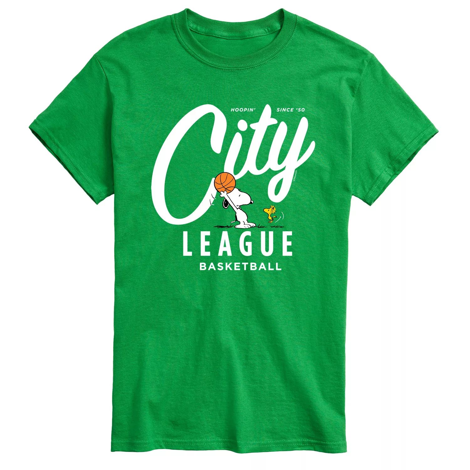 Футболка Big & Tall Peanuts City League Licensed Character, зеленый