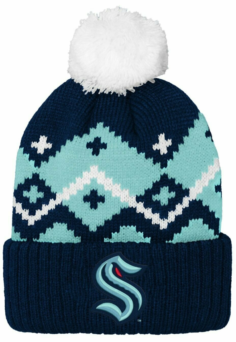 

Шапка NHL PATCHWORK SEATTLE KRAKEN Outerstuff, цвет dark blue turquoise white