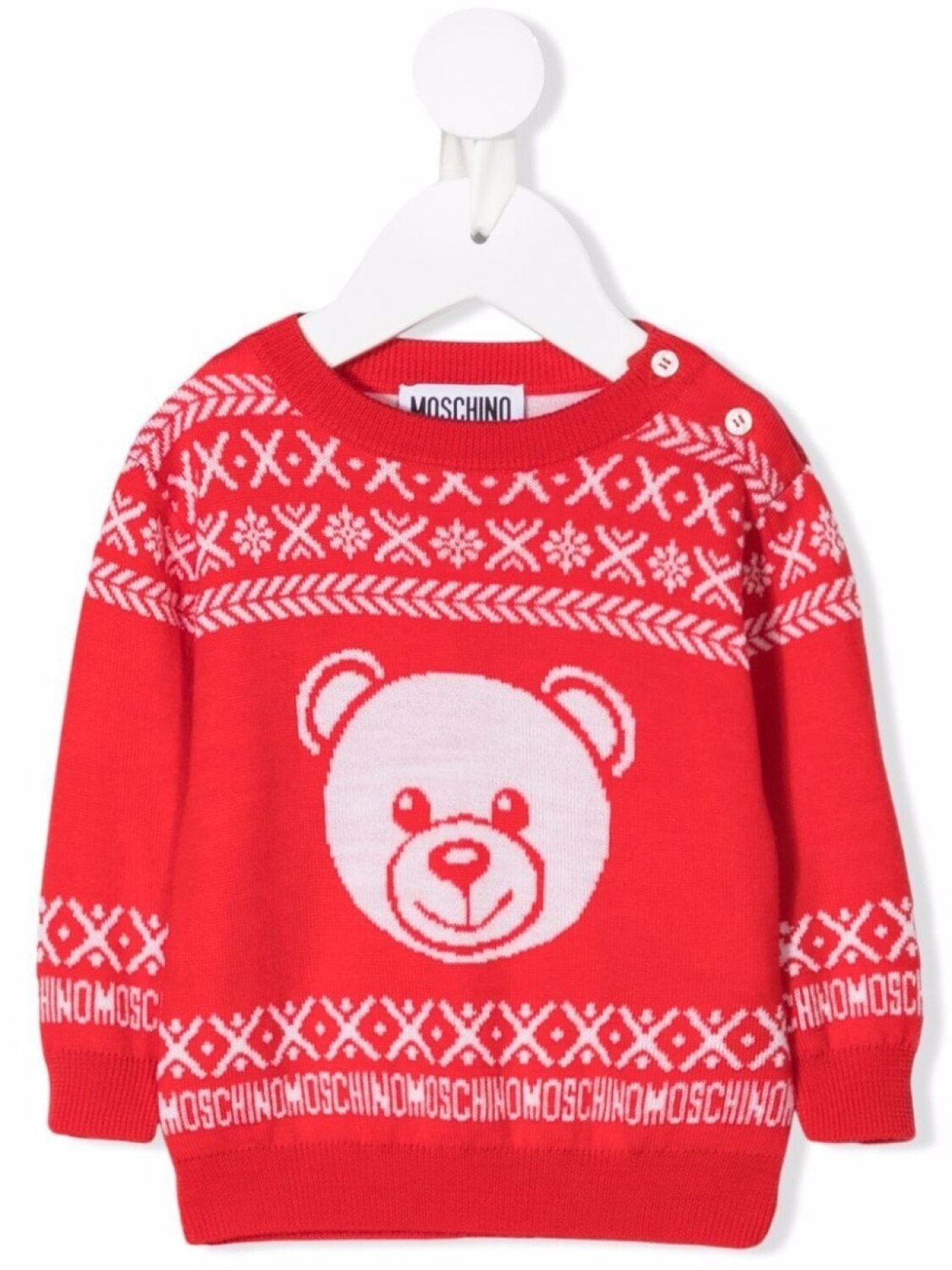 

Moschino Kids джемпер с вышитым логотипом, красный
