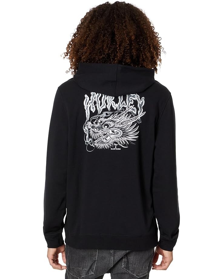 

Худи Hurley Elliot Dragon Fleece Pullover Hoodie, черный