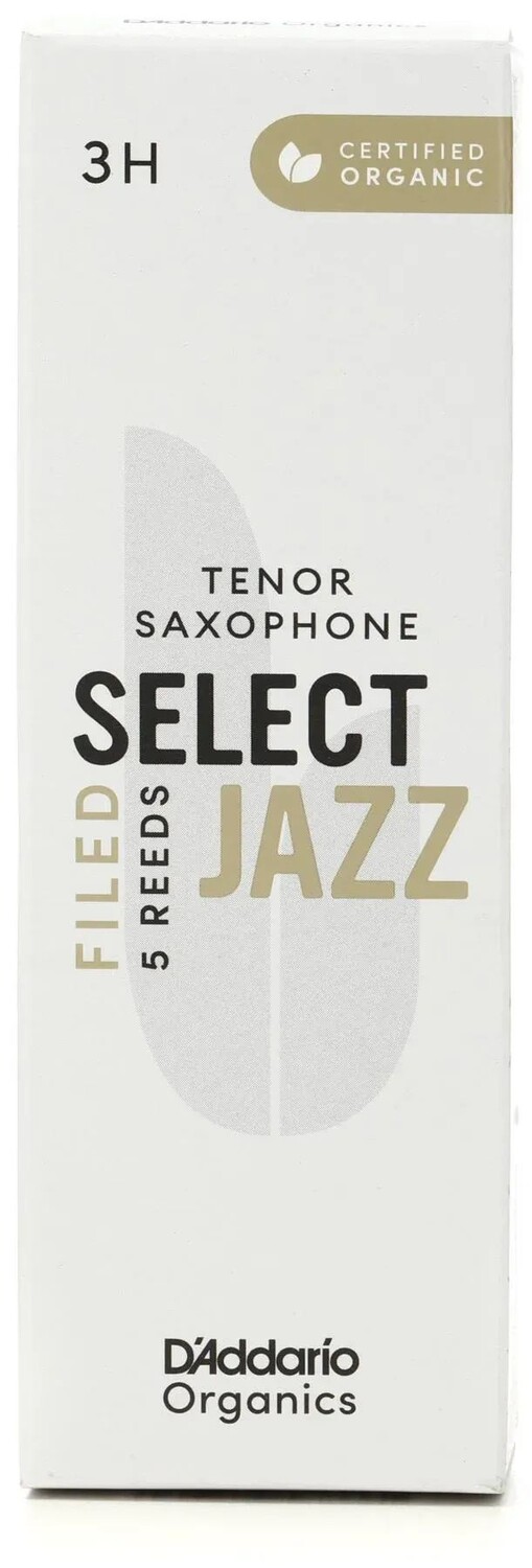 

D'Addario Organics Select Jazz Filed Трости для тенор-саксофона — 3 жестких (5 шт. в упаковке)