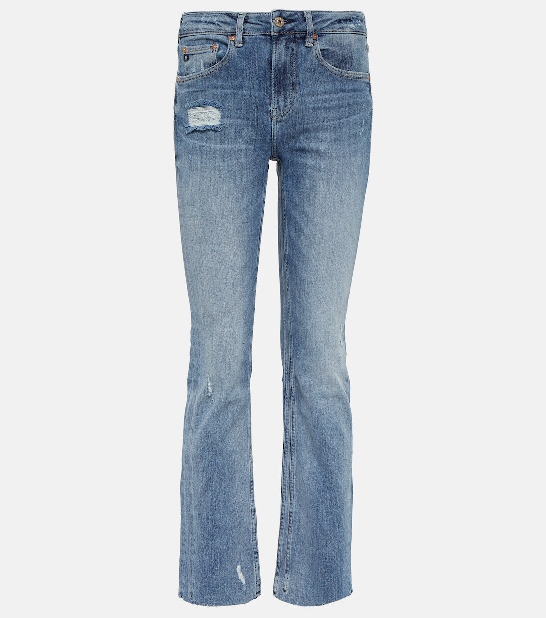 

Прямые джинсы girlfriend со средней посадкой Ag Jeans, синий