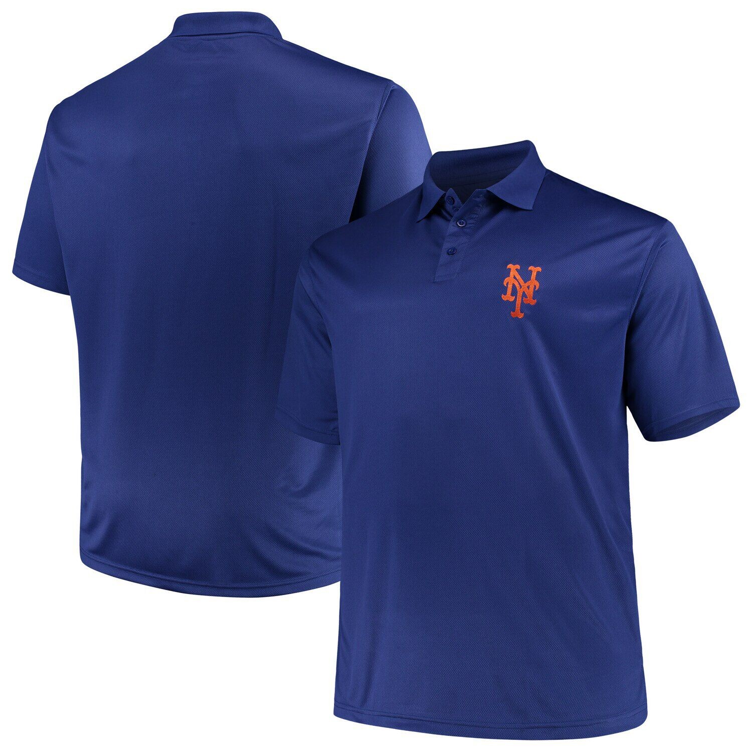 

Мужская однотонная рубашка-поло Majestic Royal New York Mets Big & Tall Birdseye Fanatics