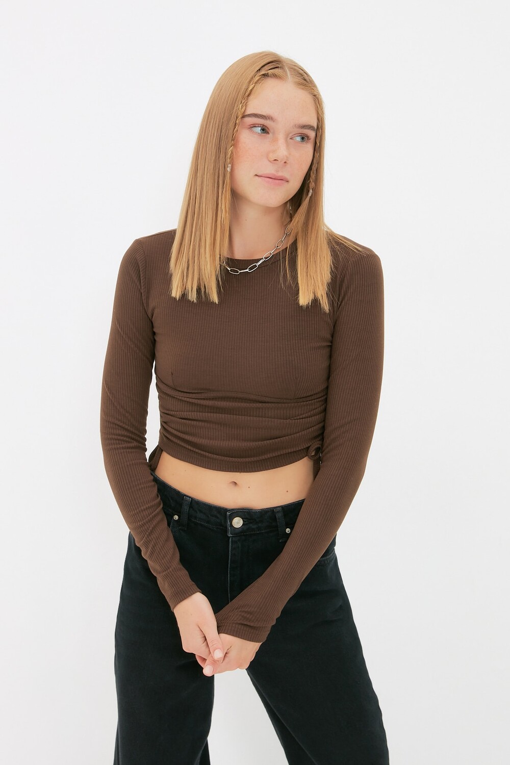 

Блузка TRENDYOLMİLLA, коричневый