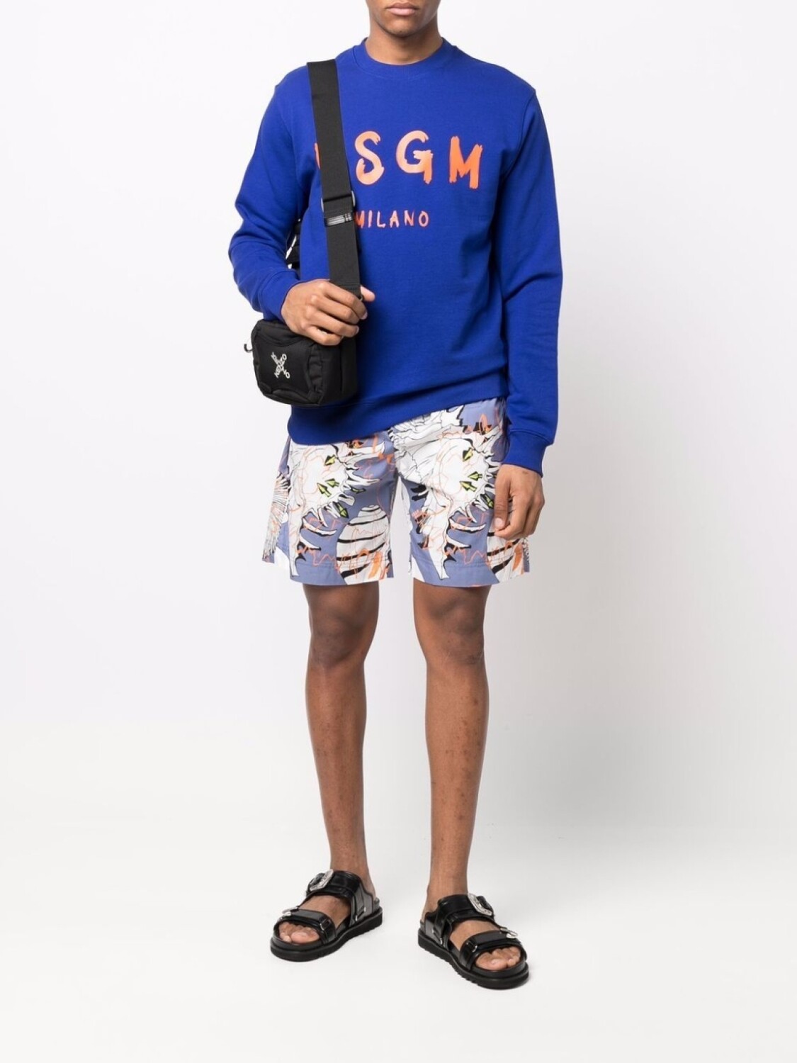 

MSGM спортивные шорты с цветочным принтом, синий