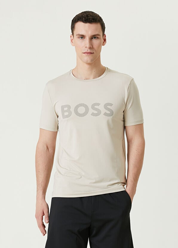 

Футболка Outdoor с логотипом Boss, бежевый