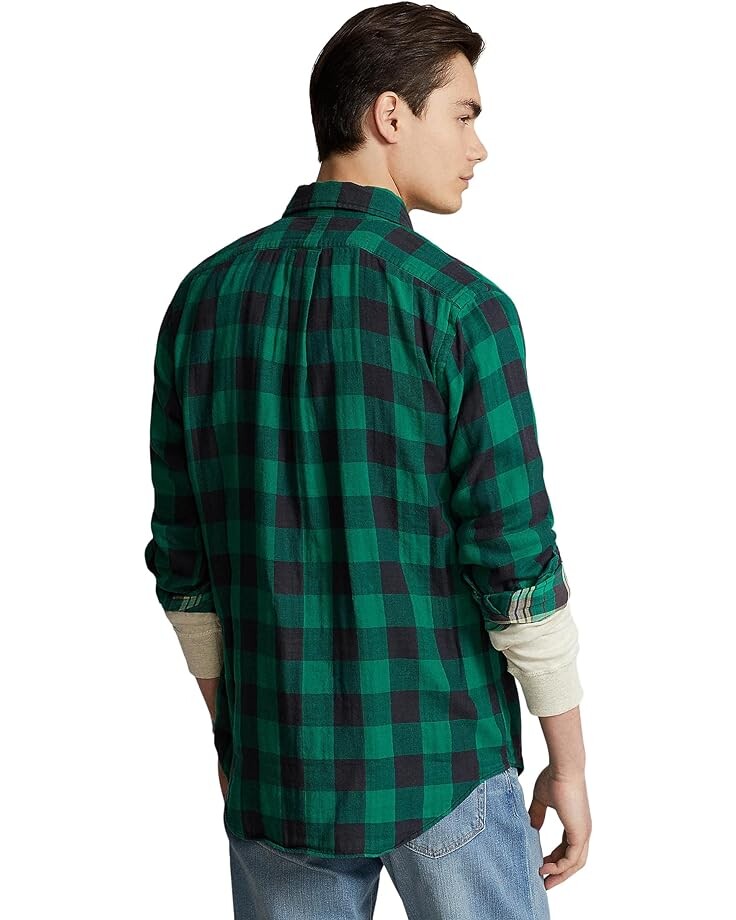 

Рубашка Polo Ralph Lauren Classic Fit Checked Double-Faced Shirt, цвет 3434C Emerald/Black
