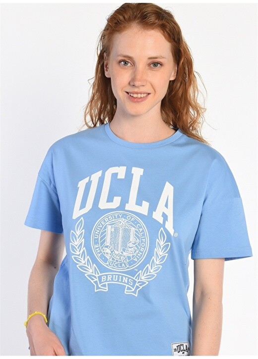

Синяя женская футболка с круглым вырезом Ucla, Синий