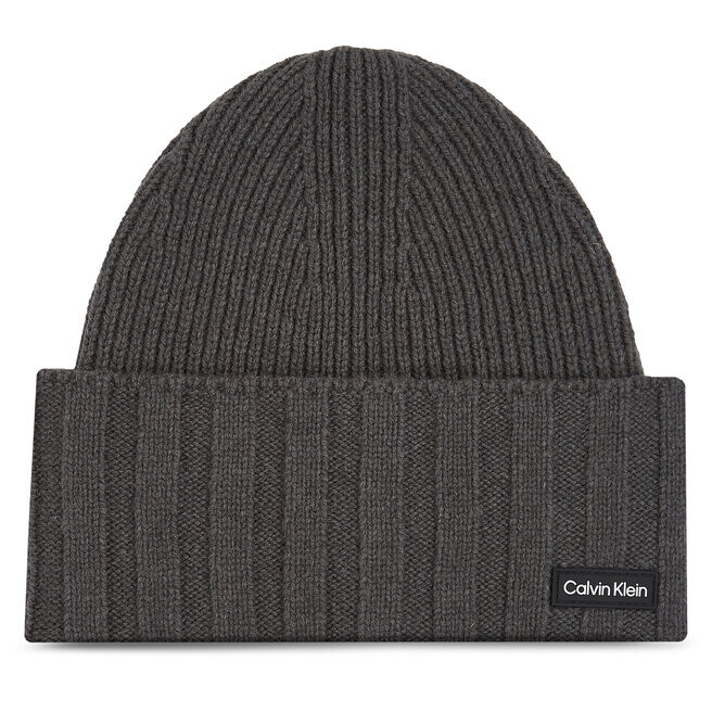 

Шапка Calvin Klein ElevatedRib Beanie, серый