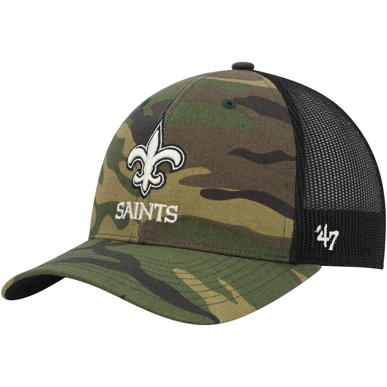 

Мужская регулируемая кепка '47 камуфляж/черный New Orleans Saints Trucker