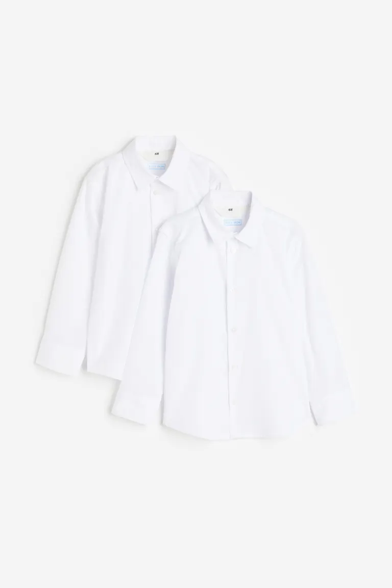 

Две пары школьных рубашек, которые легко гладить H&M, белый