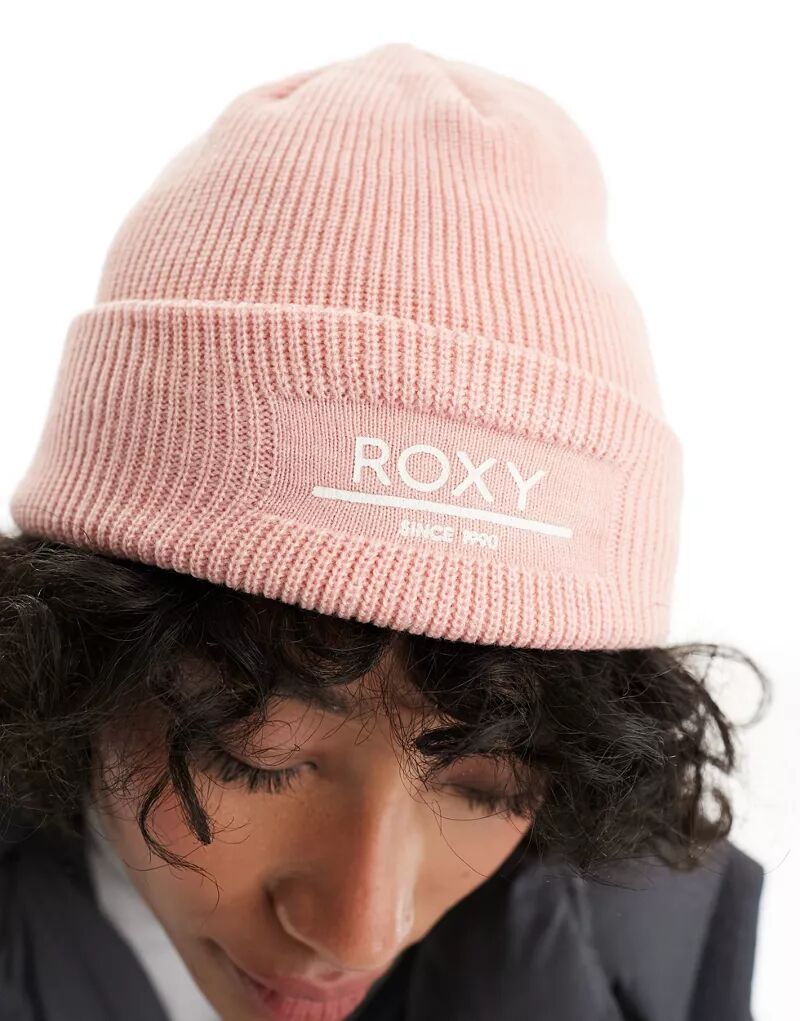 Розовая вязаная шапка Roxy Folker