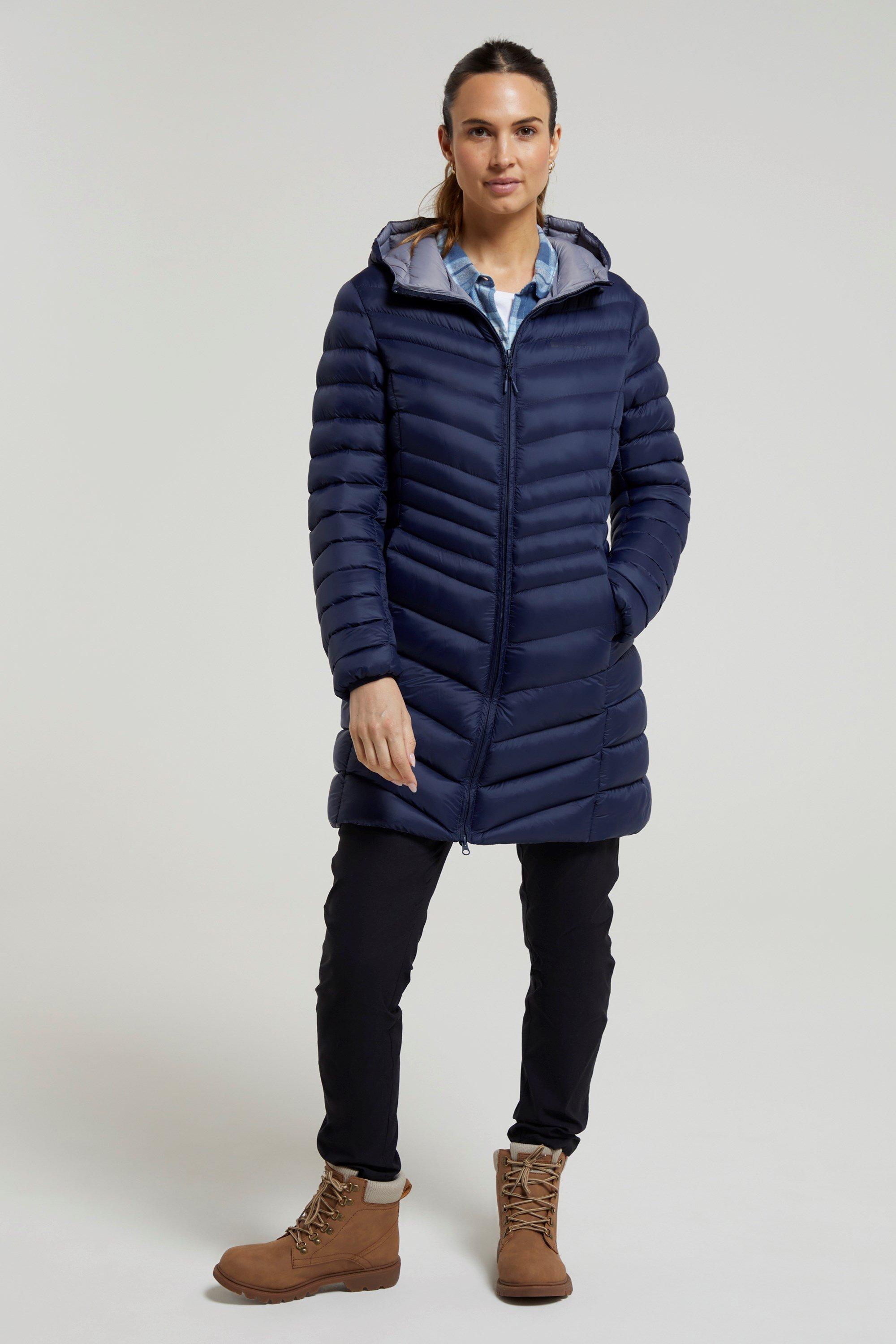 Длинная куртка с подкладкой, водонепроницаемое зимнее пальто Mountain Warehouse, синий