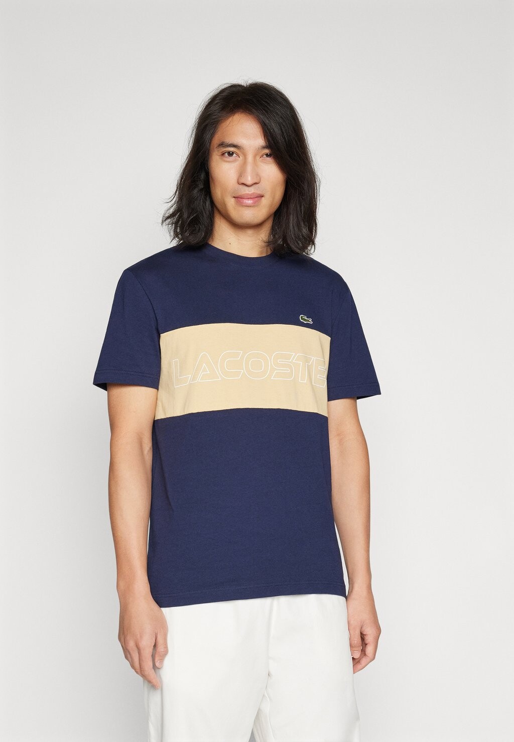 

Футболка с принтом Color Block Lacoste, цвет navy blue/croissant
