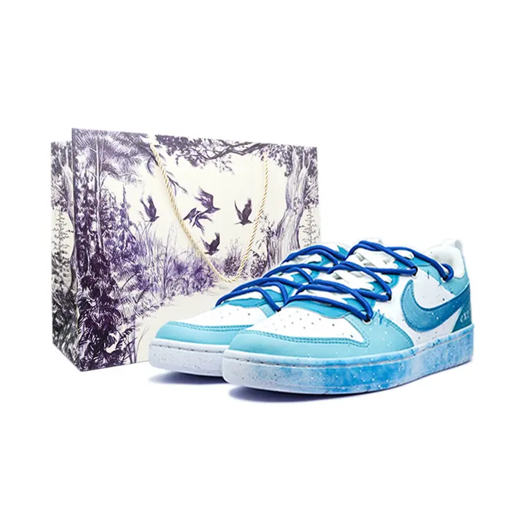 

Кроссовки Nike Court Borough Skateboarding Shoes Women's Low-top Blue, белый