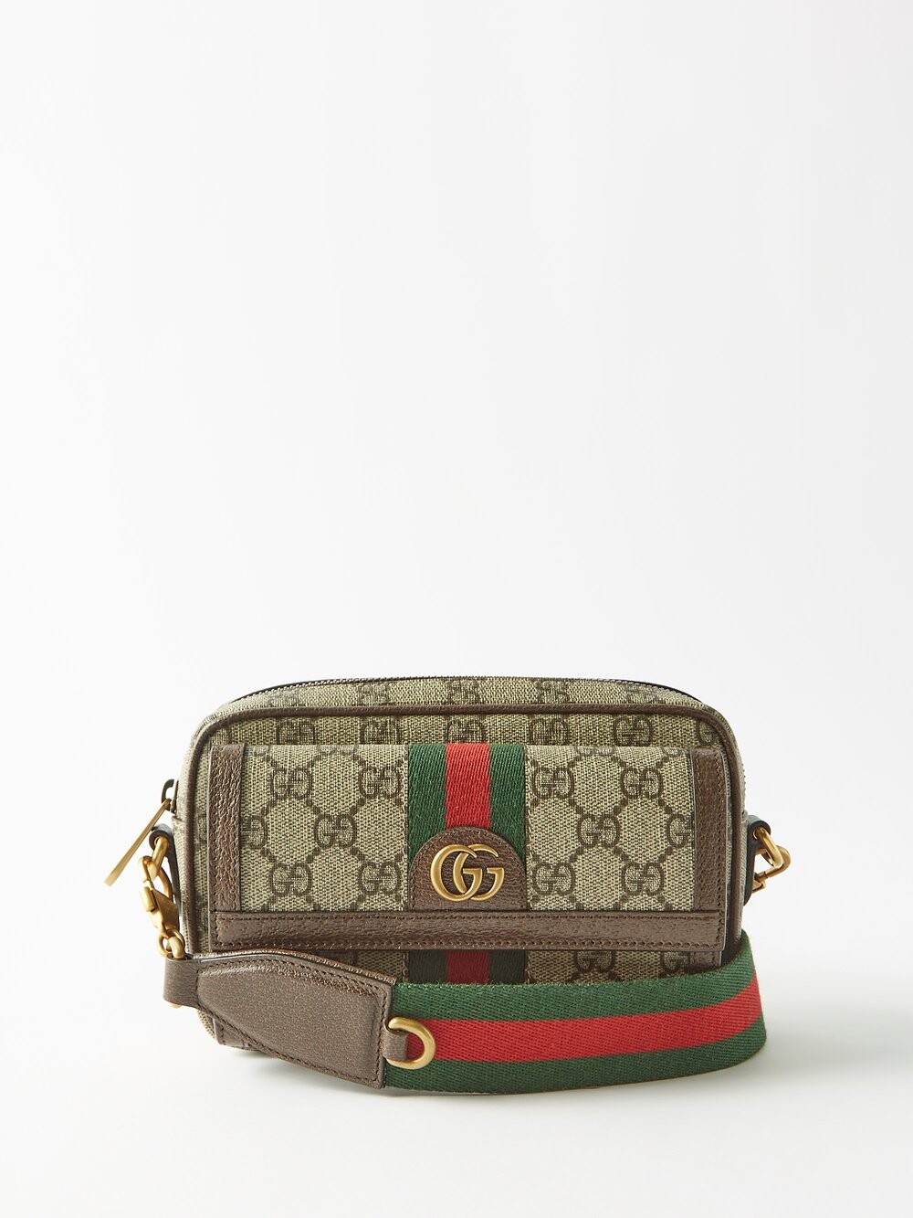 

Мини-сумка через плечо ophidia из холщовой ткани с узором gg Gucci, бежевый