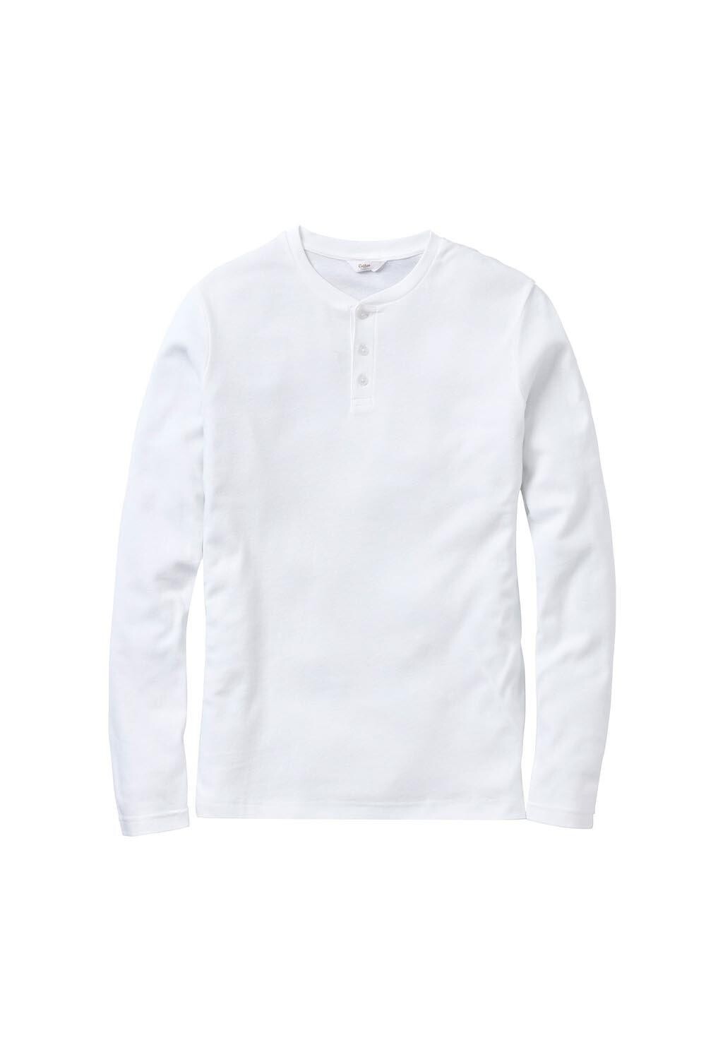 

Базовый слой Grandad с длинными рукавами Cotton Traders, белый
