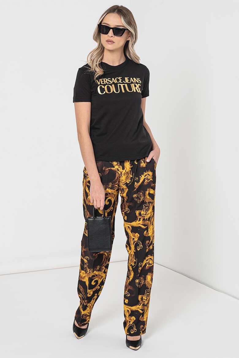 

Хлопковая футболка с логотипом Versace Jeans Couture, желтый