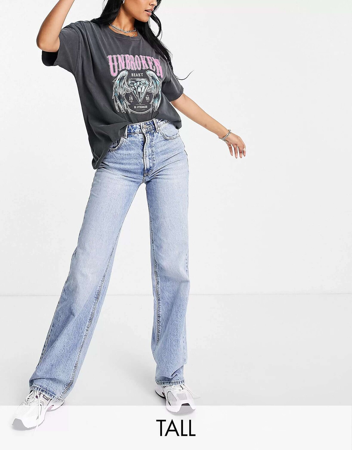 

Винтажные синие джинсы Stradivarius Tall в стиле 90-х годов