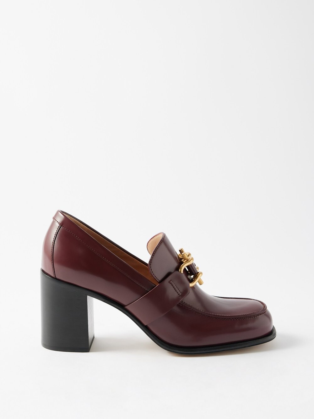 

Кожаные лоферы monsieur 70 на каблуке Bottega Veneta, бургундия