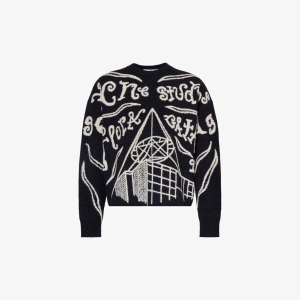 

Жаккардовый джемпер эластичной вязки erwin brand Acne Studios, черный