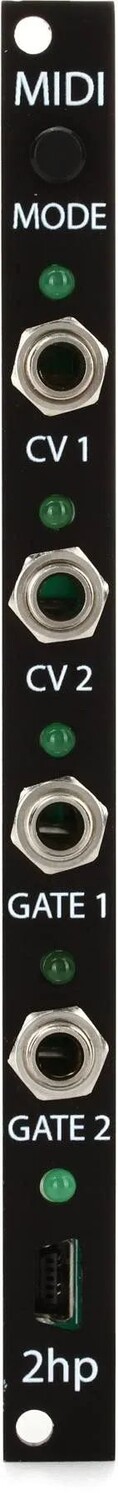 

2HP MIDI Eurorack Модуль MIDI-CV/Gate — черный
