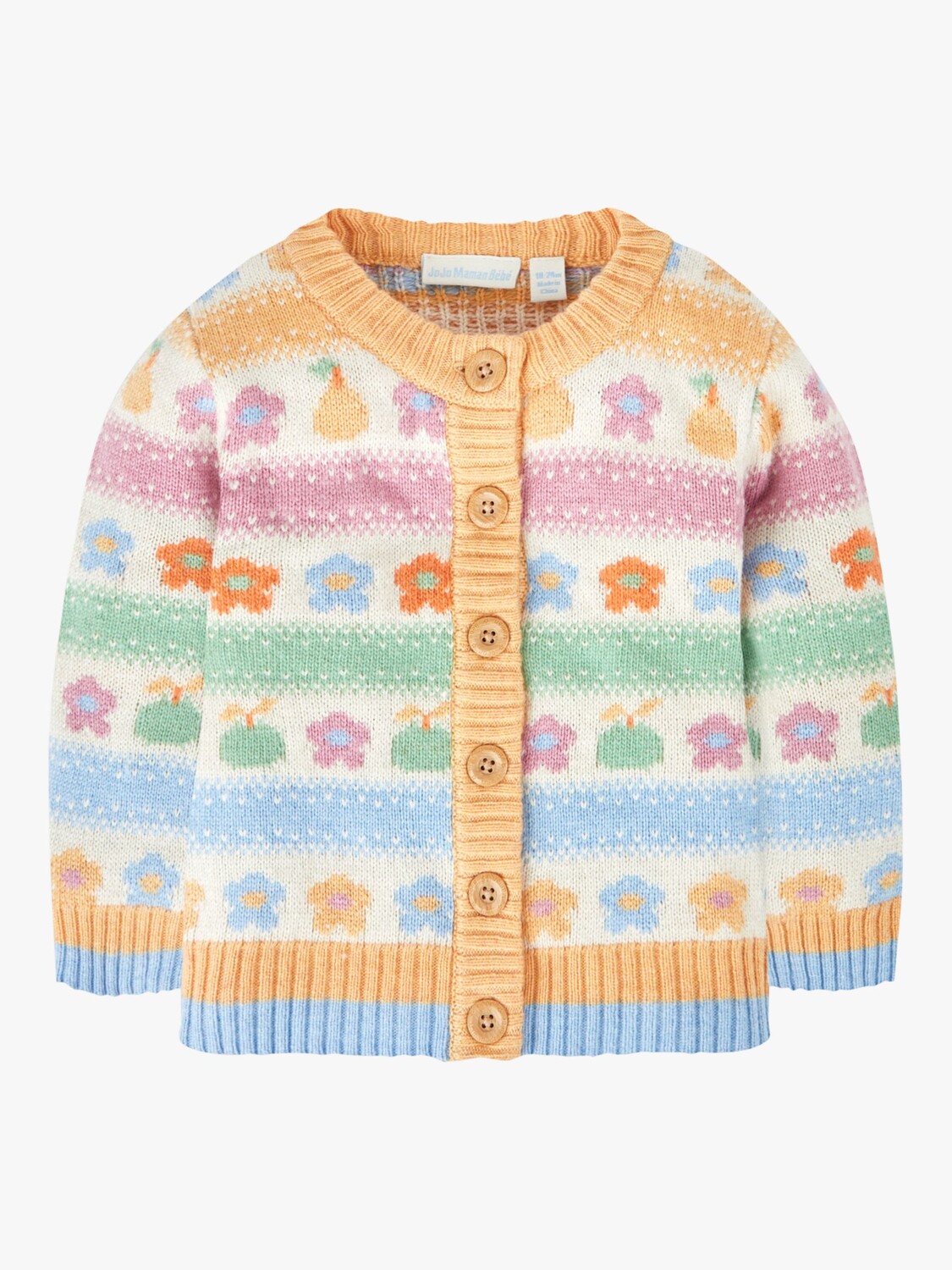 

Вязаный кардиган Baby Fruit Fair Isle JoJo Maman Bébé, желтый/мульти