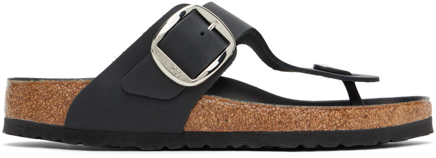 

Черные сандалии Birkenstock Regular с большой пряжкой Gizeh