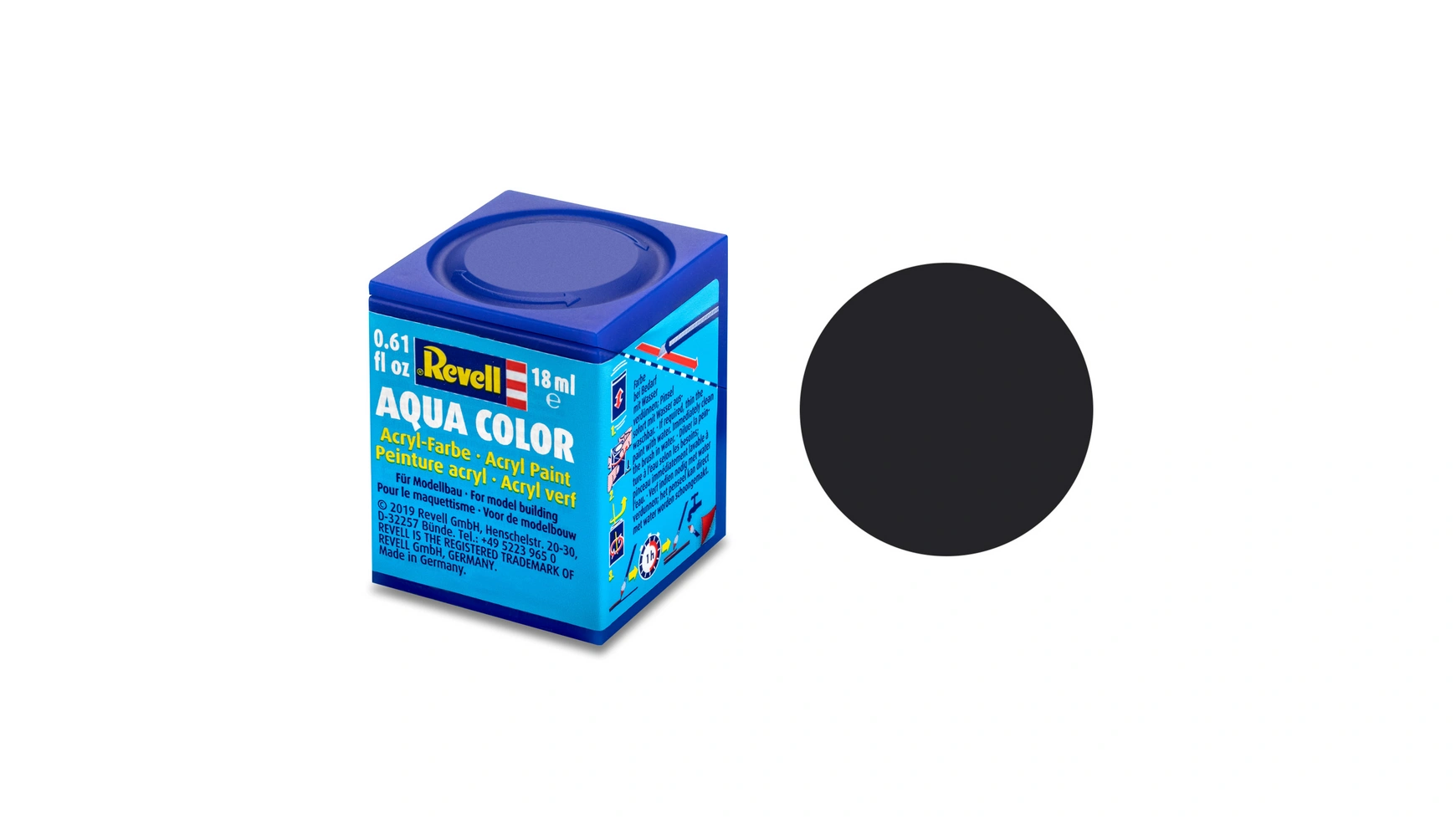 Revell Aqua Color Tar Black, матовый, 18 мл revell цветная смесь aqua 100 мл