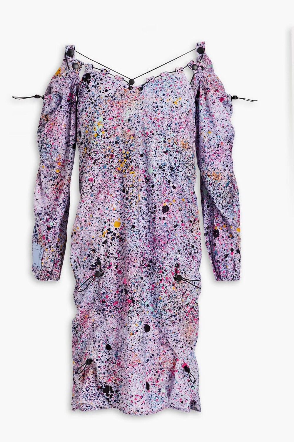 

Платье из твила с открытыми плечами и принтом Mcq Alexander Mcqueen, сирень