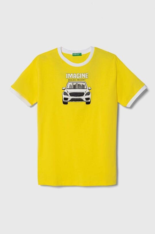 

United Colors of Benetton Детская хлопковая футболка, желтый