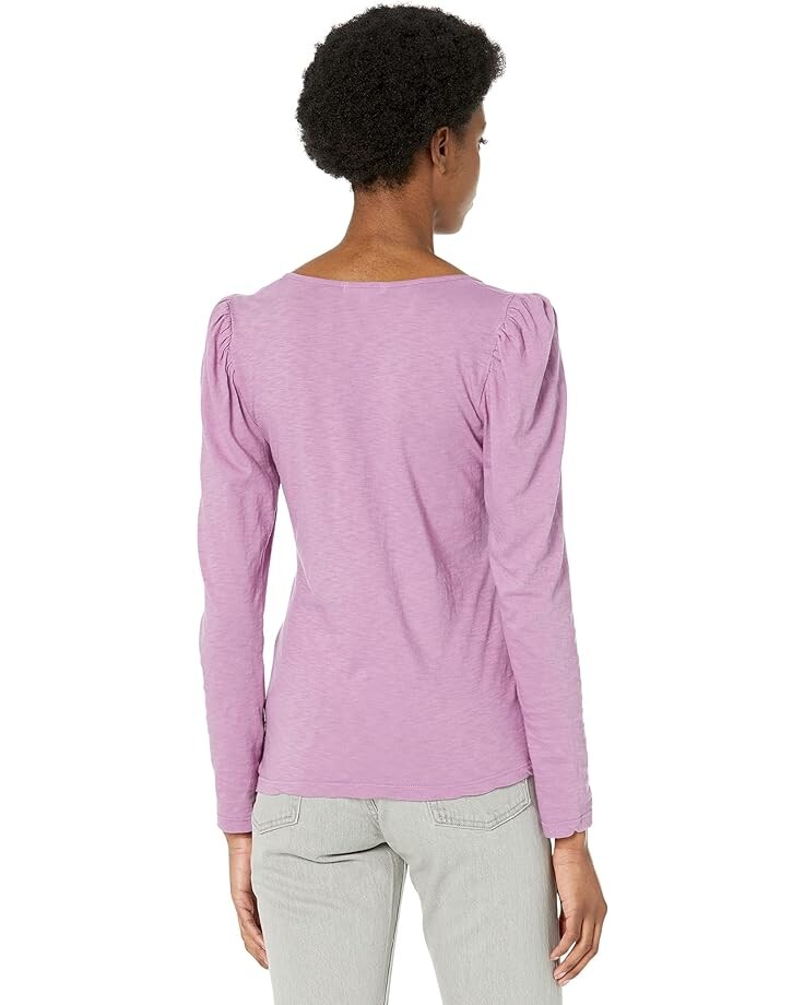 

Футболка SUNDRY Square Neck Long Sleeve Pima Cotton Tee, цвет Orchid