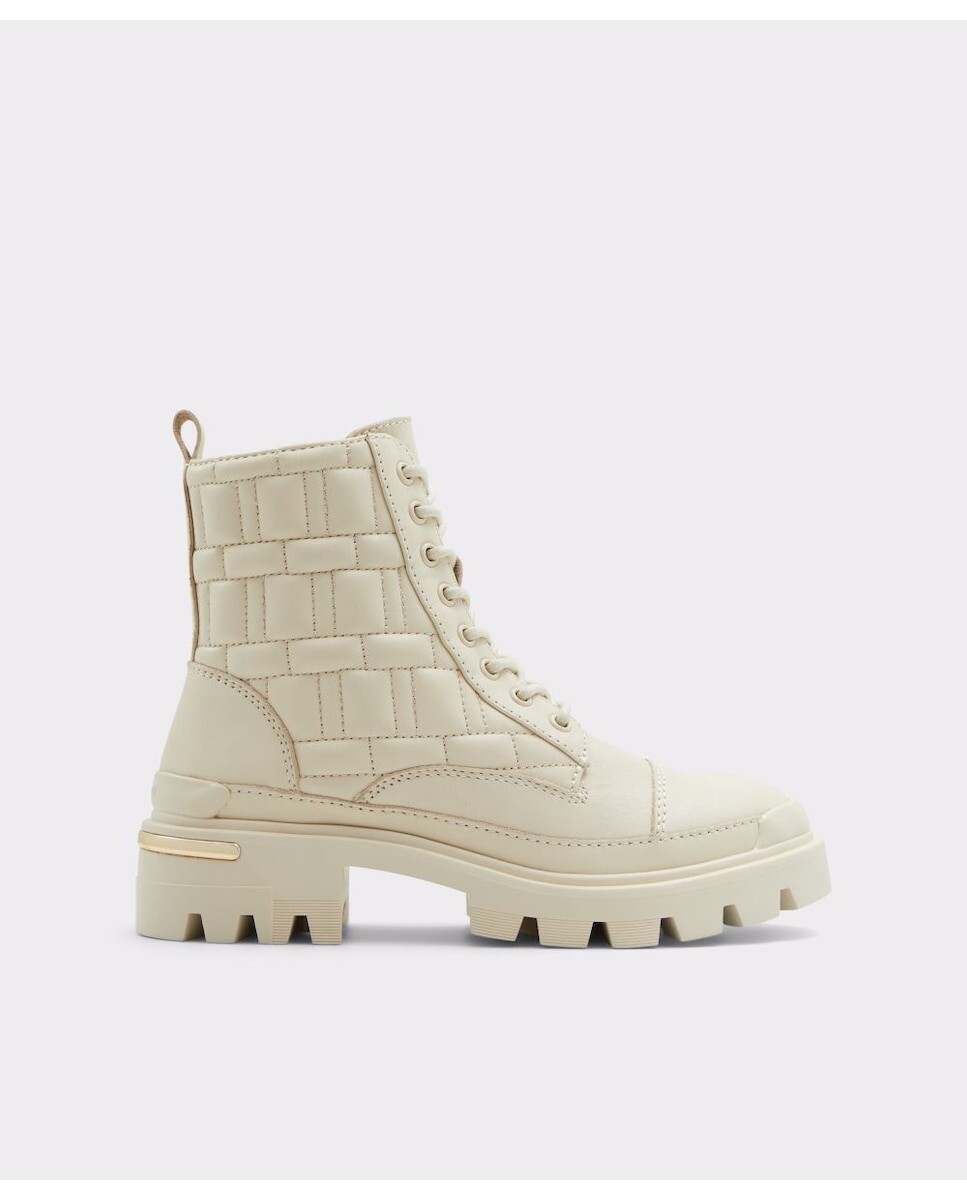 

Женские кожаные ботильоны белого цвета с круглым носком Aldo, белый