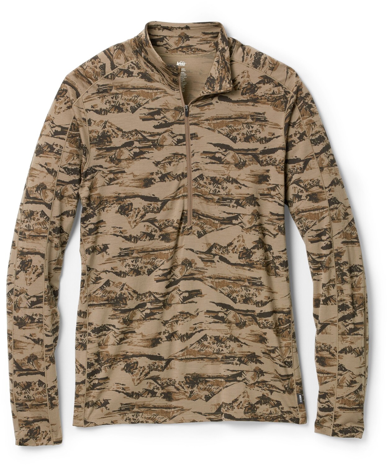 

Базовый слой Merino 185 с длинными рукавами и полумолнией - мужской REI Co-op, коричневый