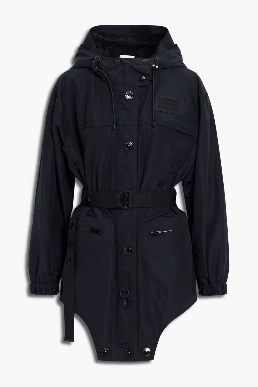 

Куртка из габардина с поясом и капюшоном Burberry, черный