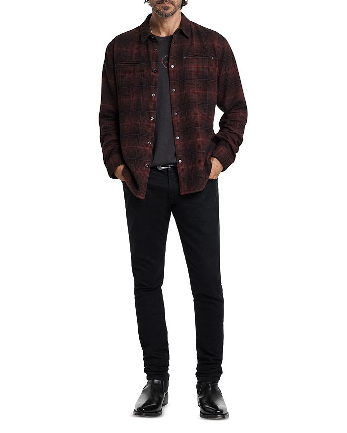 

John Varvatos Dario Рубашка в клетку с начесом, коричневый