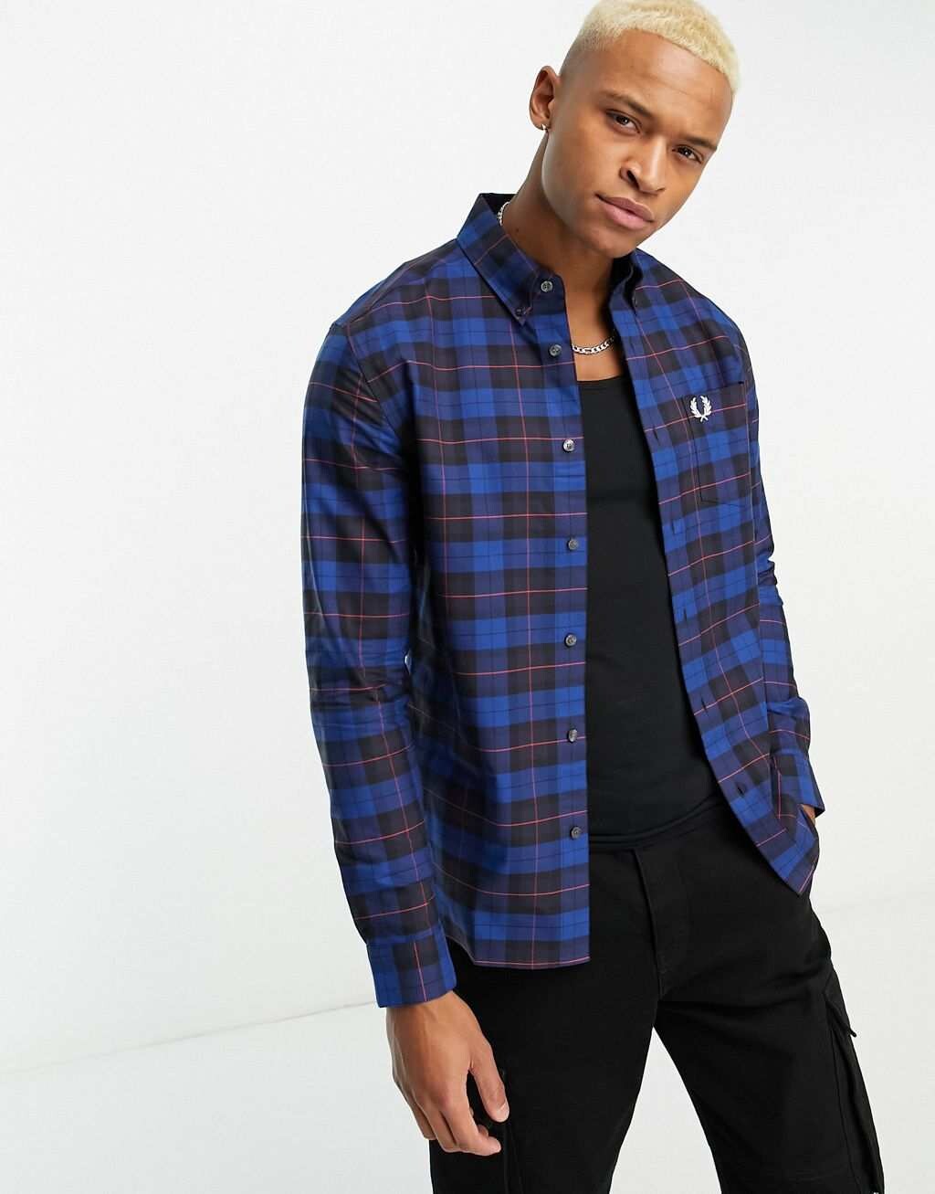 

Темно-синяя рубашка в клетку Fred Perry