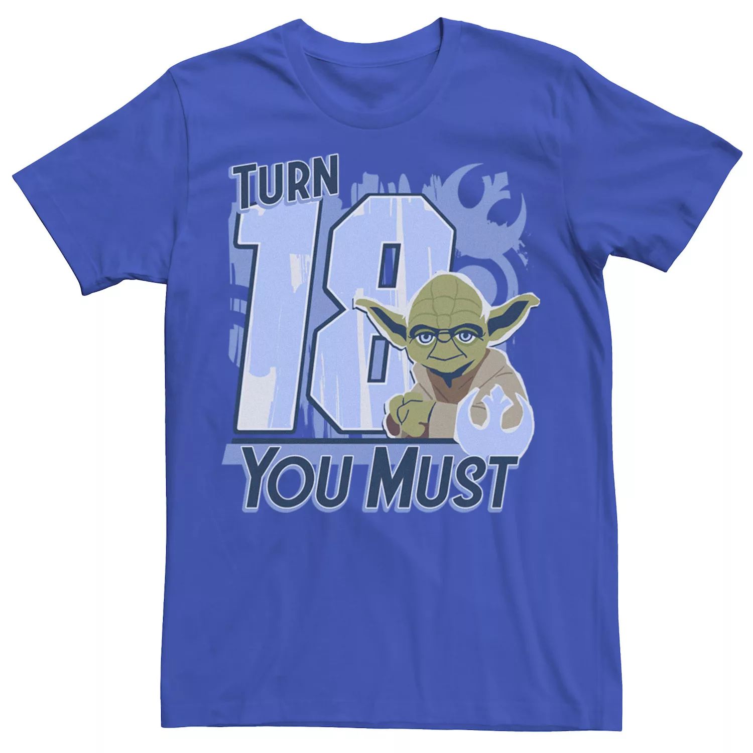 Мужская футболка с логотипом и портретом Star Wars Yoda Turn 18 You Must Rebel