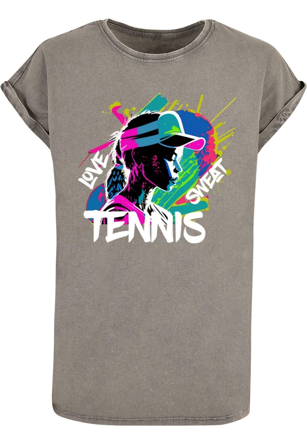 

Футболка с принтом TENNIS LOVE SWEAT ACID WASHED Merchcode, цвет asphalt