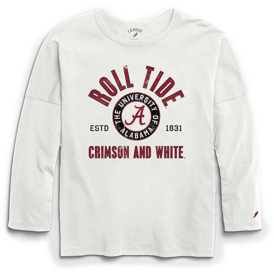 

Футболка с длинным рукавом League Collegiate Wear Alabama Crimson Tide, белый