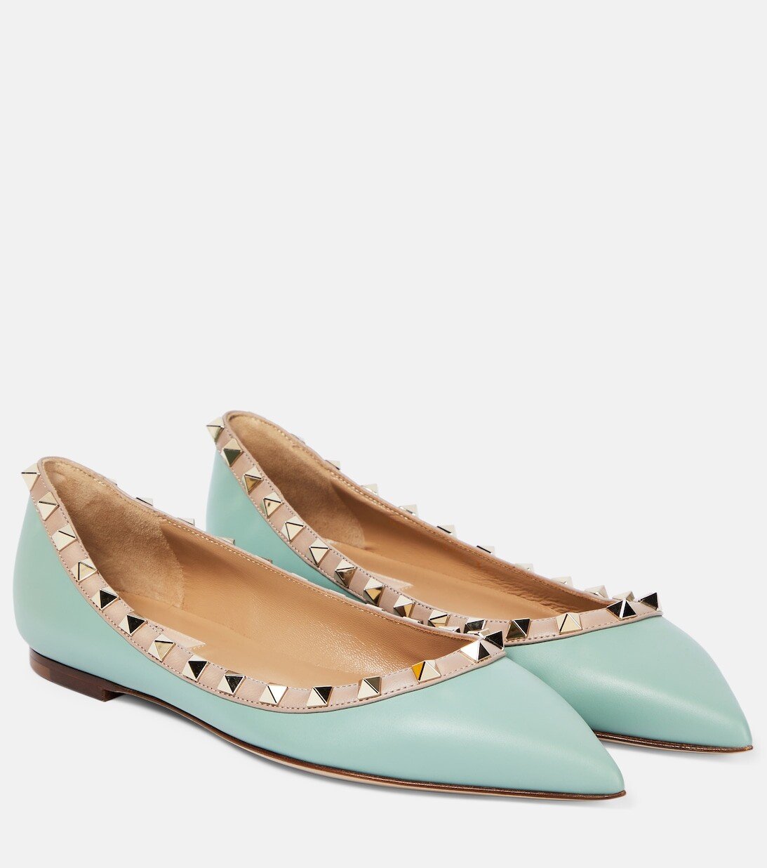 

Кожаные балетки Rockstud Valentino Garavani, синий