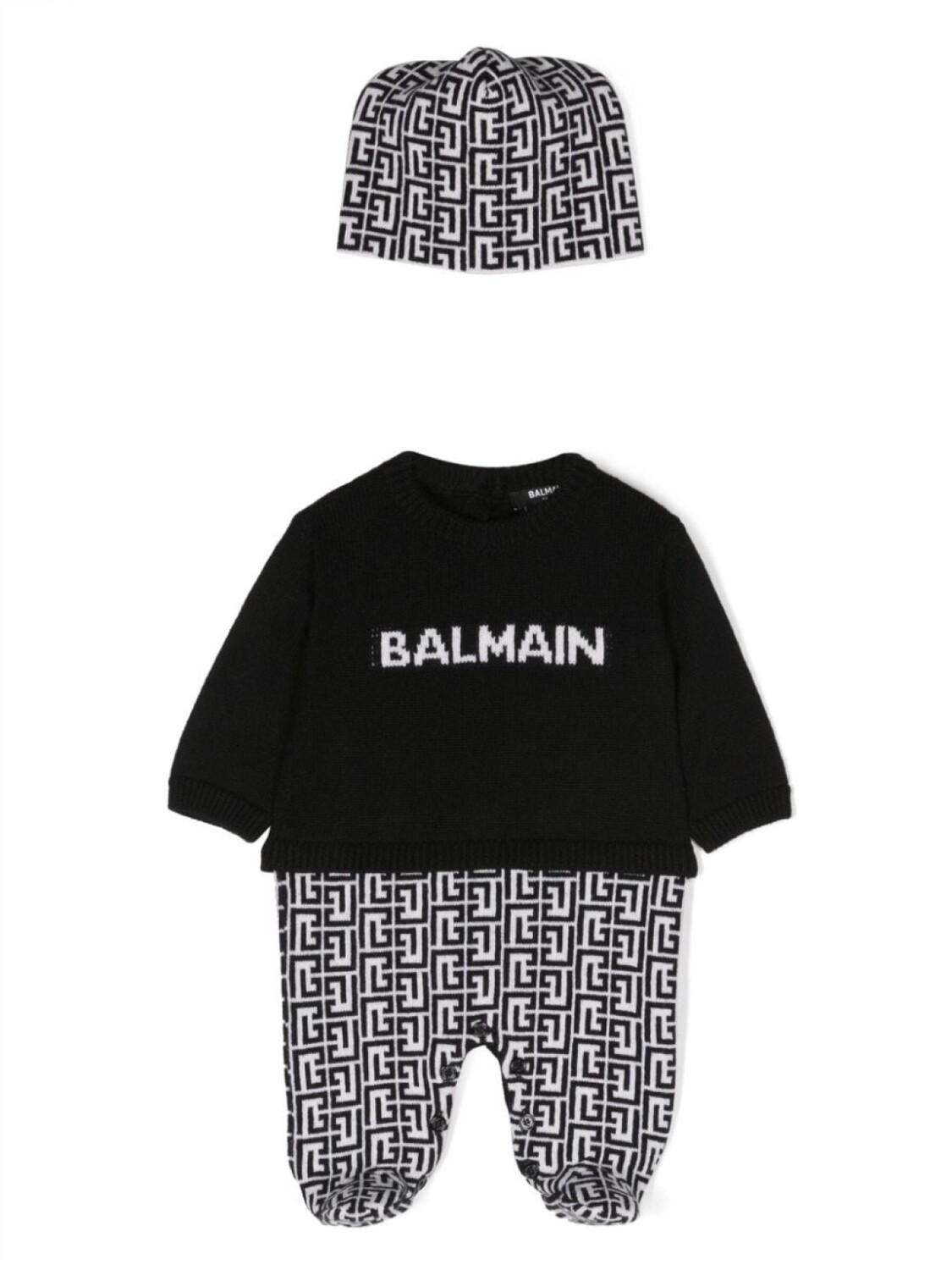 

Balmain Kids комплект с монограммой, черный