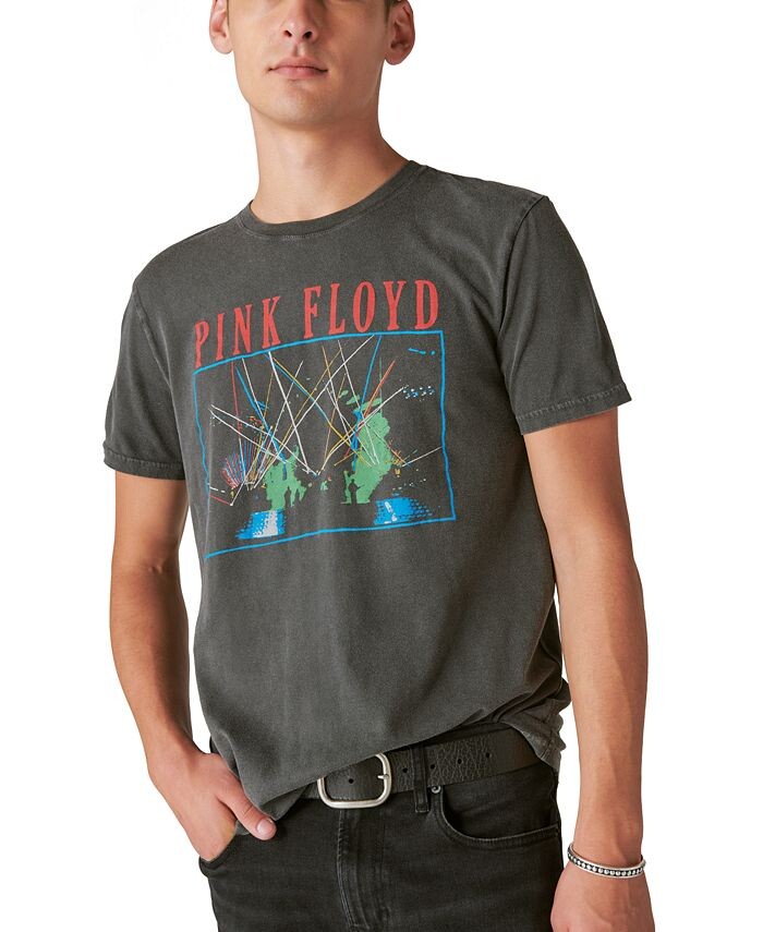 

Мужская футболка с круглым вырезом с короткими рукавами Pink Floyd и графикой Lucky Brand, черный