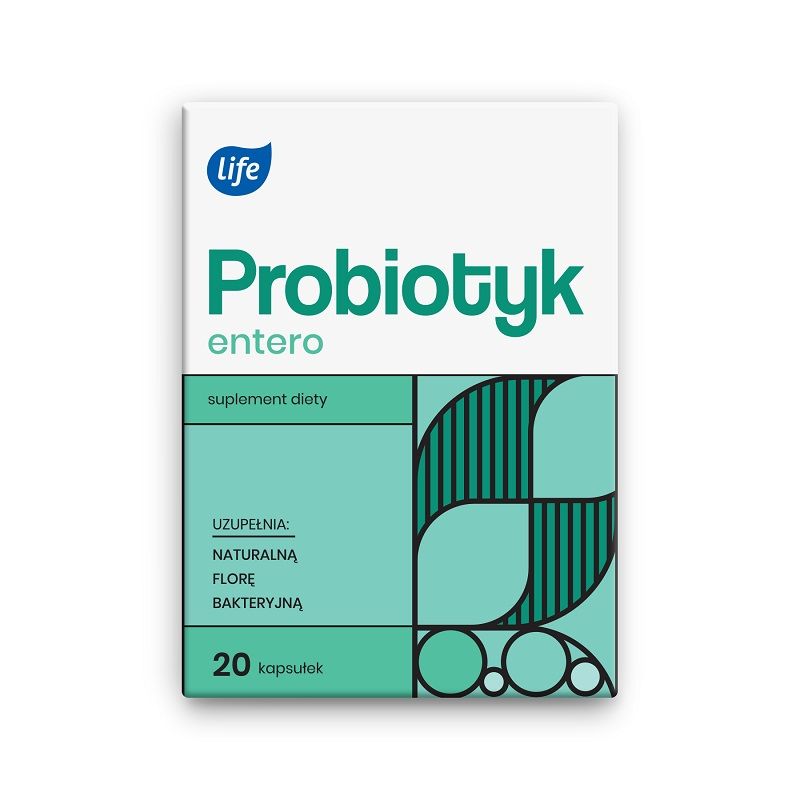 Пробиотик в капсулах Life Probiotyk Entero, 20 шт jarrow formulas веганские saccharomyces boulardii mos 5 миллиардов кое 180 растительных капсул