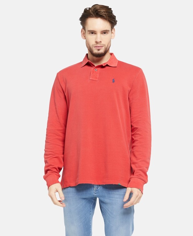 

Рубашка-поло с длинными рукавами Polo Ralph Lauren, красный