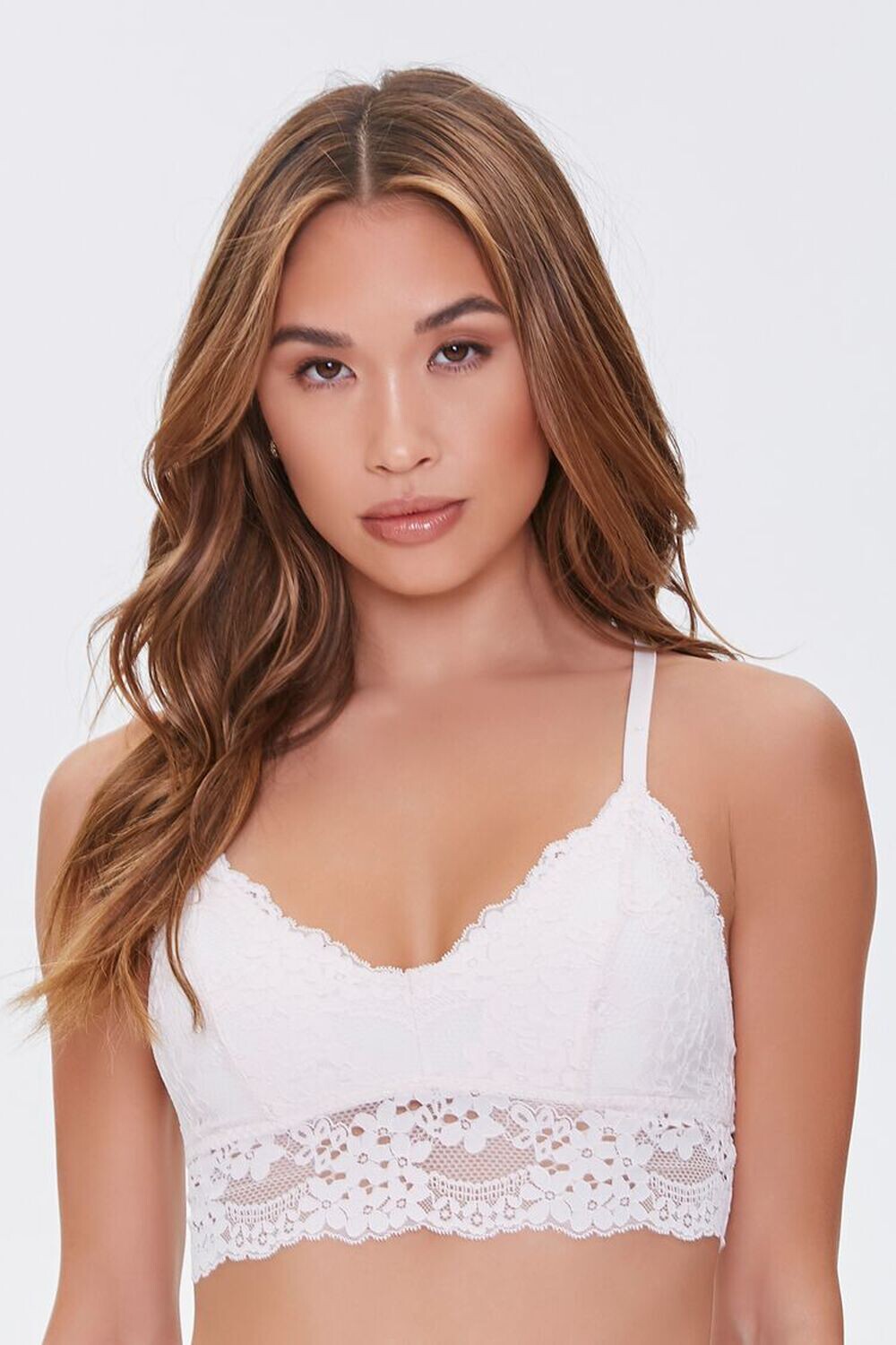 

Кружевной бюстгальтер без косточек с сердечком Forever 21, слоновая кость